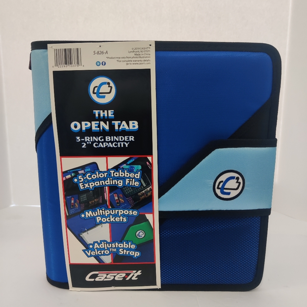 Case It  Blue The Open Tab 3 Ring Binder 2 inch Capacity